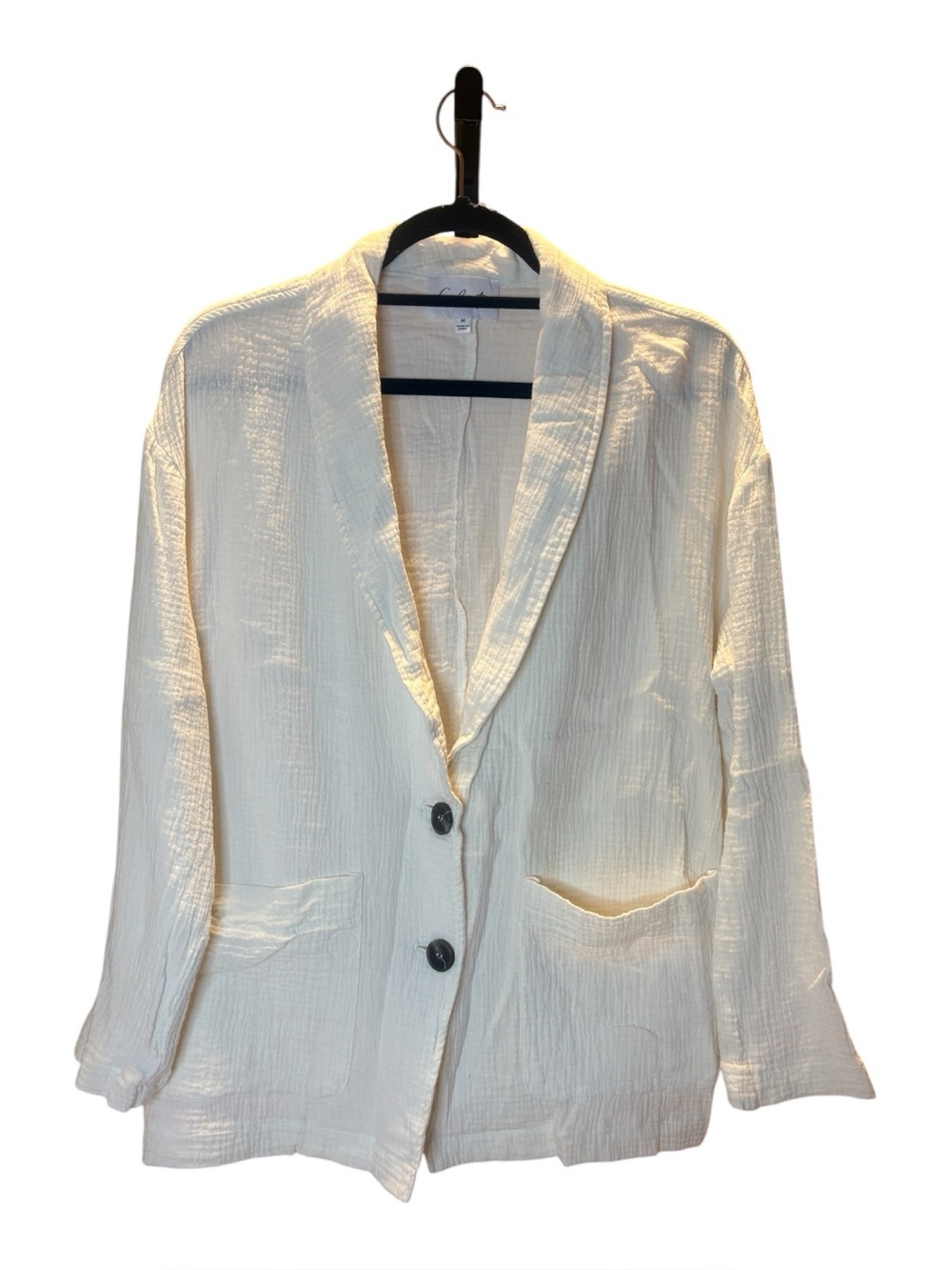 Calista Women's Cream Textured Blazer Jacket